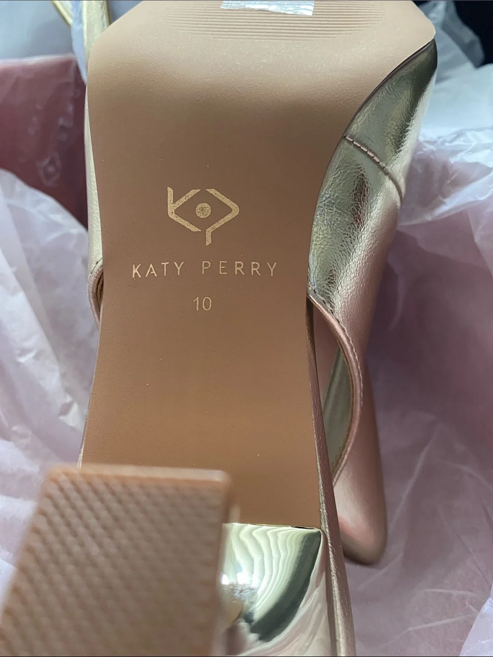 Katy Perry Collections Metallic Gold Pointed Toe Slingback Pump